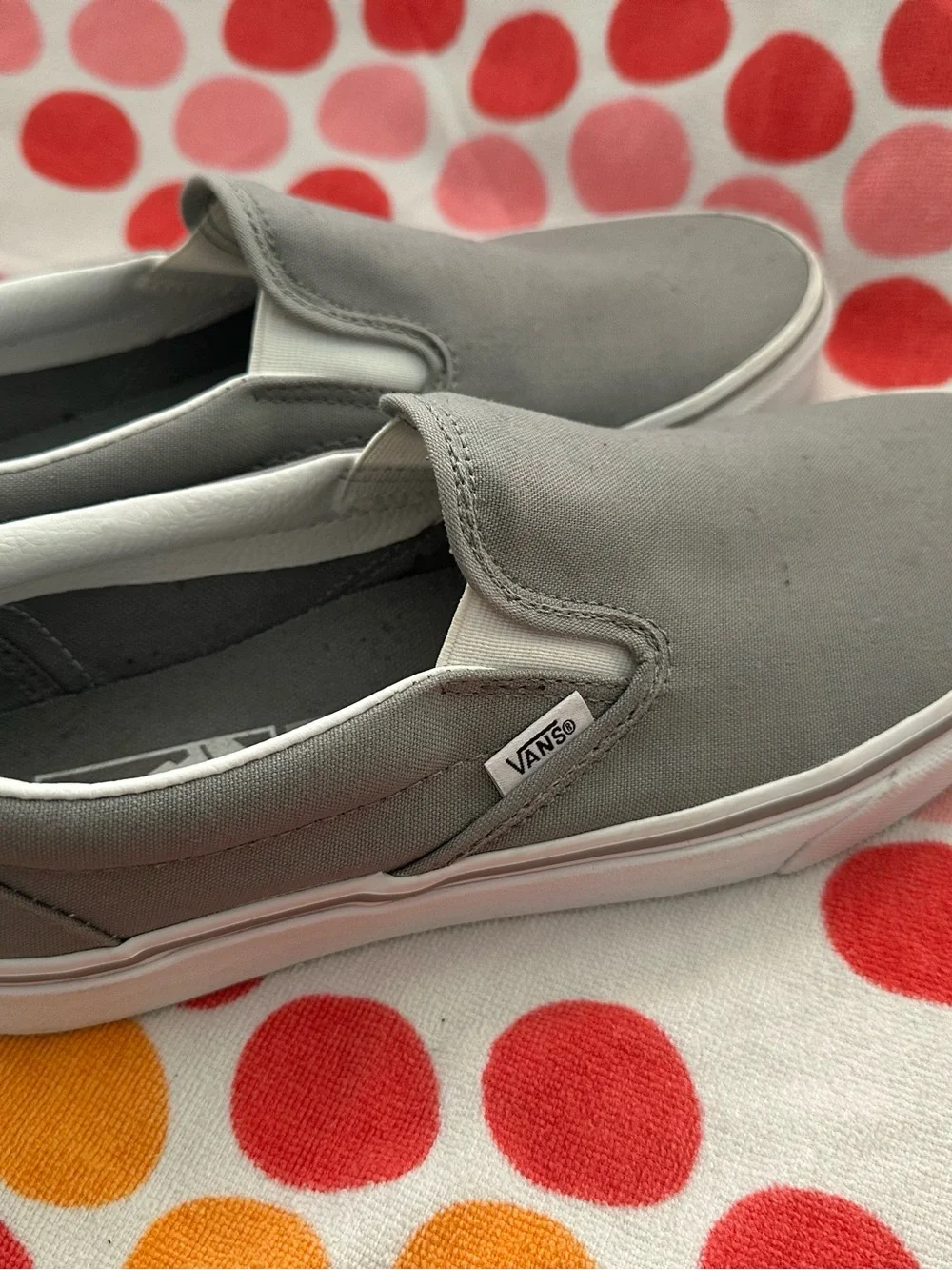 Vans Gray Canvas Slip-On Sneakers - Picture 2 of 5